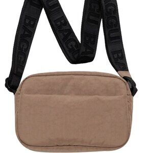 NWT BAGGU Cocoa Light Brown Nylon Crossbody Camera Bag